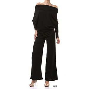 Multi Way Black Halter Deep V Jumpsuit Pants NEW S